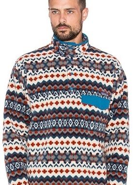 Patagonia Synchilla Men's Snap-T Pullover Cliff Underwater Blue M Rare EUC